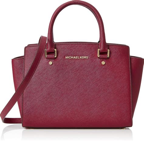 michael kors selma md satchel red leather|Michael Kors selma bag.